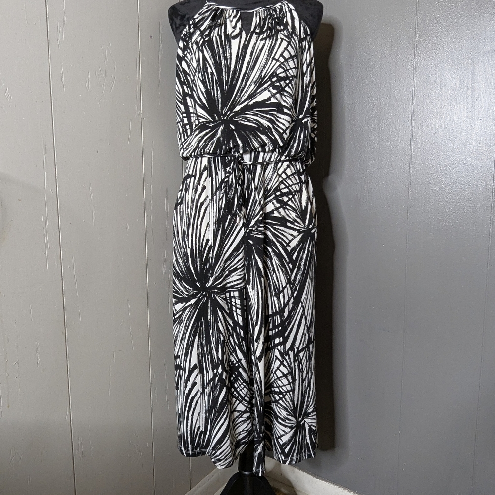 Black and White Patterned Jumpsuit